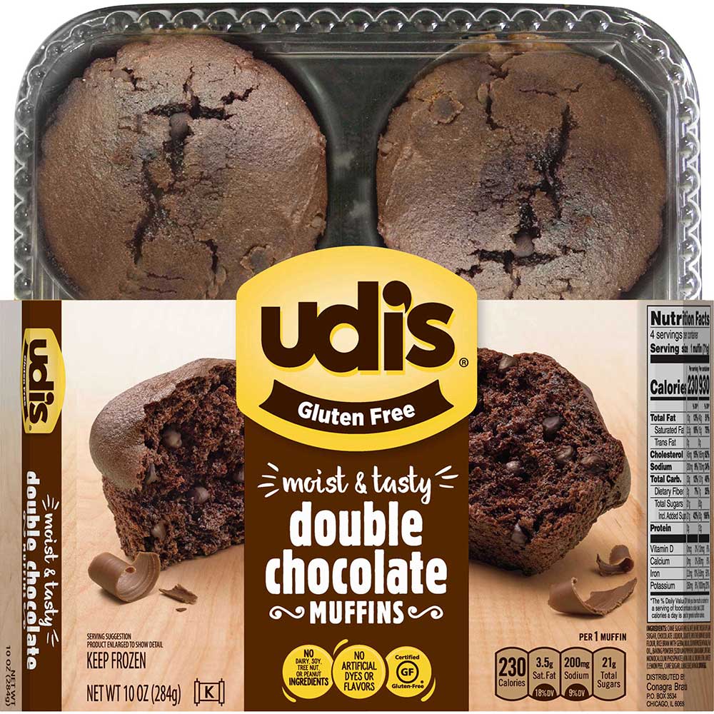 Udi's Gluten Free Double Chocolate Muffin, 10 Ounce -- 6 Per Case