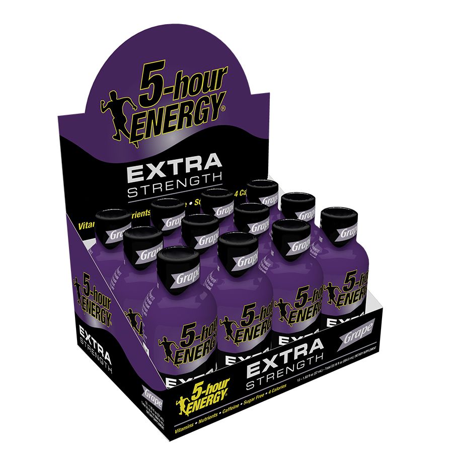5 Hour Energy Extra Strength Grape Energy Shot, 1.93 Fluid Ounce, 12 Count -- 18 Per Case