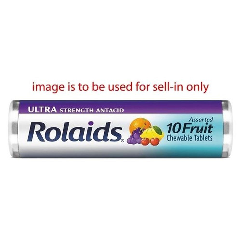 Rolaids Ultra Strength Multi-symptom Assorted Fruit Stomach Chewable Tablet, 10 Count -- 288 Per Case