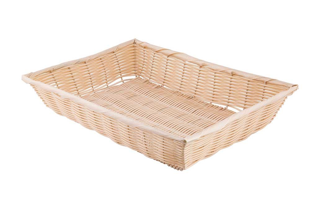 Tablecraft Polypropylene Natural Rectangular Handwoven Basket, 18 X 12 1/2 X 3 1/8 Inch -- 6 Per Case