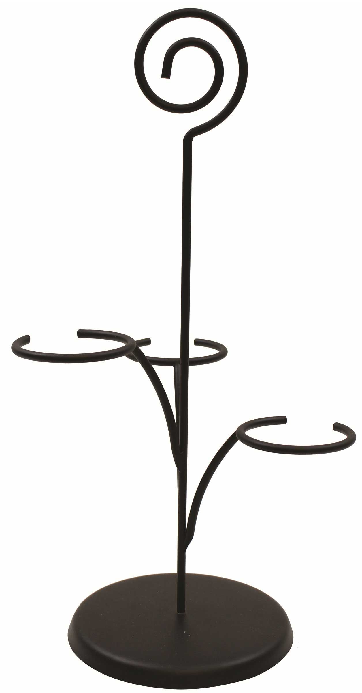 Tablecraft Black Powder Coated Metal Straight Wine Flight -- 4 Per Case