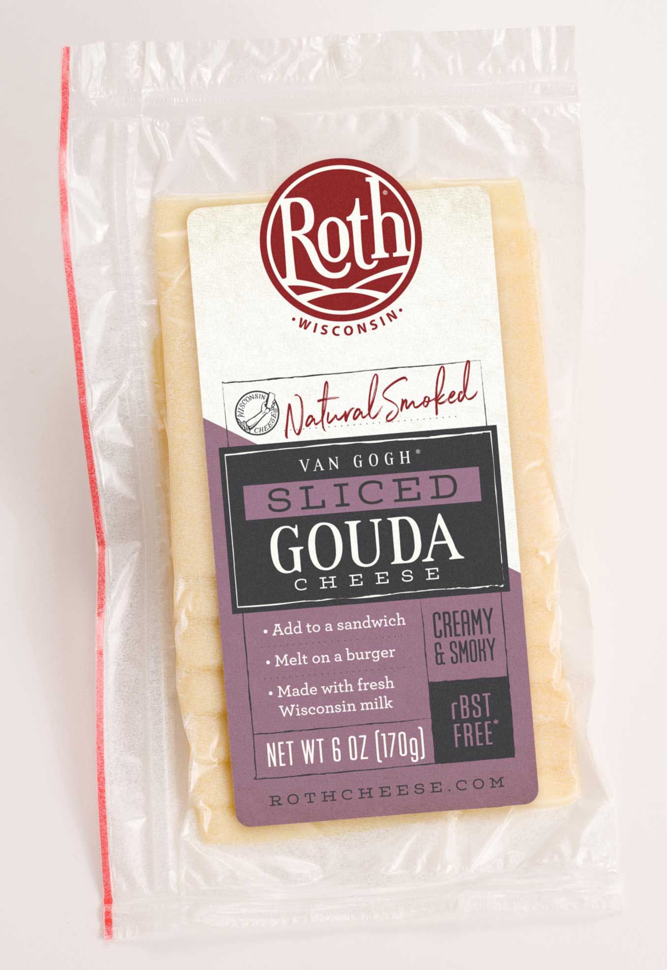 Van Gogh Gouda Smoked Cheese Slice, 6 Ounce -- 12 Per Case