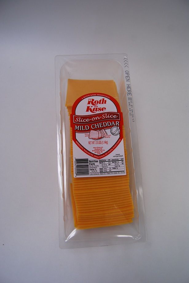 Roth-kase Slice On Slice Mild Cheddar Cheese, 2.5 Pound -- 4 Per Case