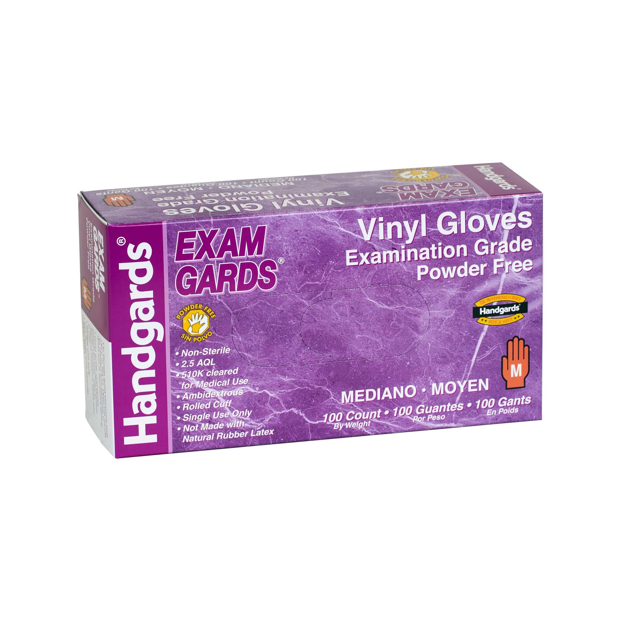 Handgards Medium Clear Vinyl Exam Grade Disposable Glove -- 10 Per Case