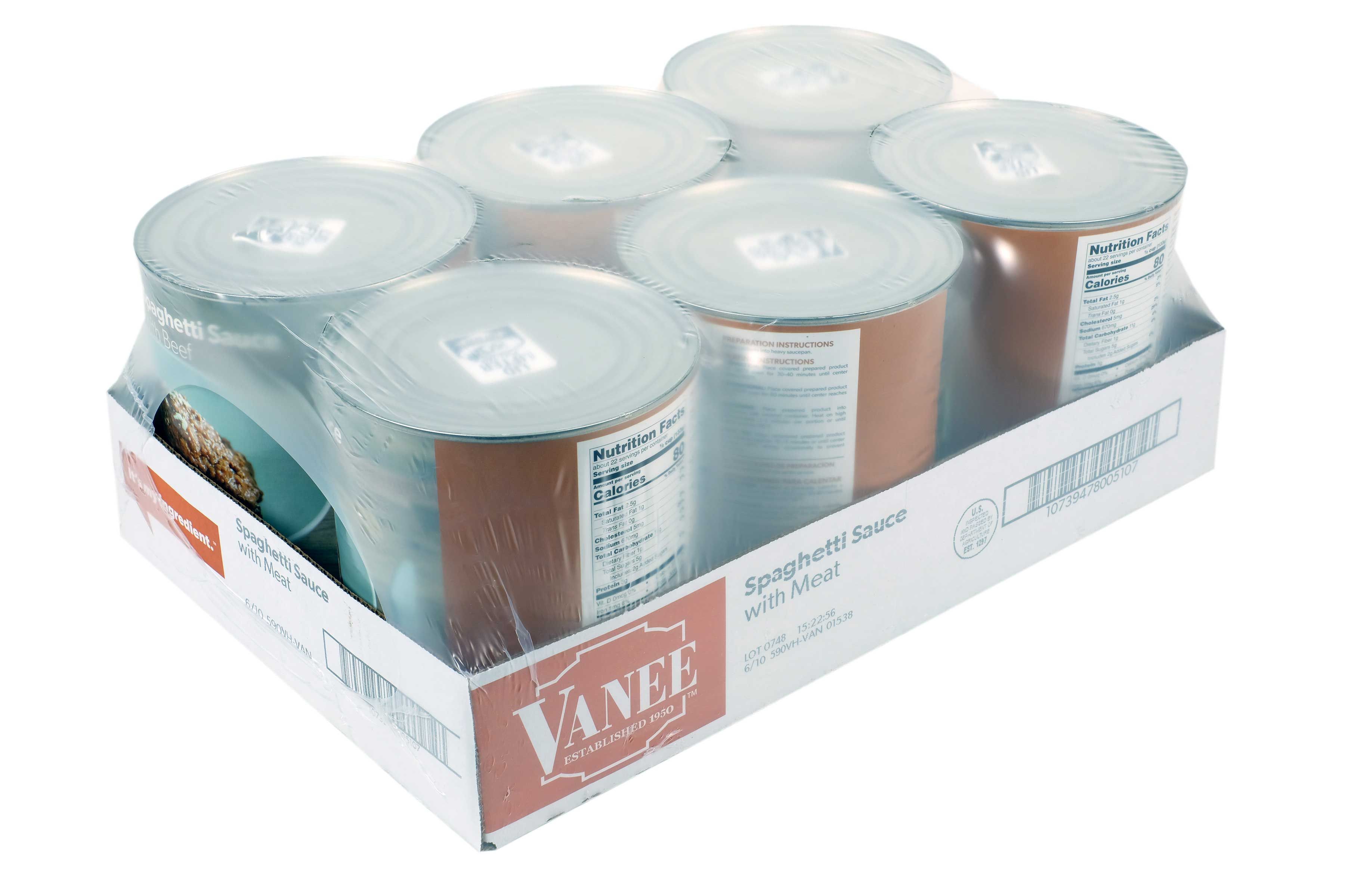Vanee Spaghetti Sauce With Meat, 105 Ounce -- 6 Per Case