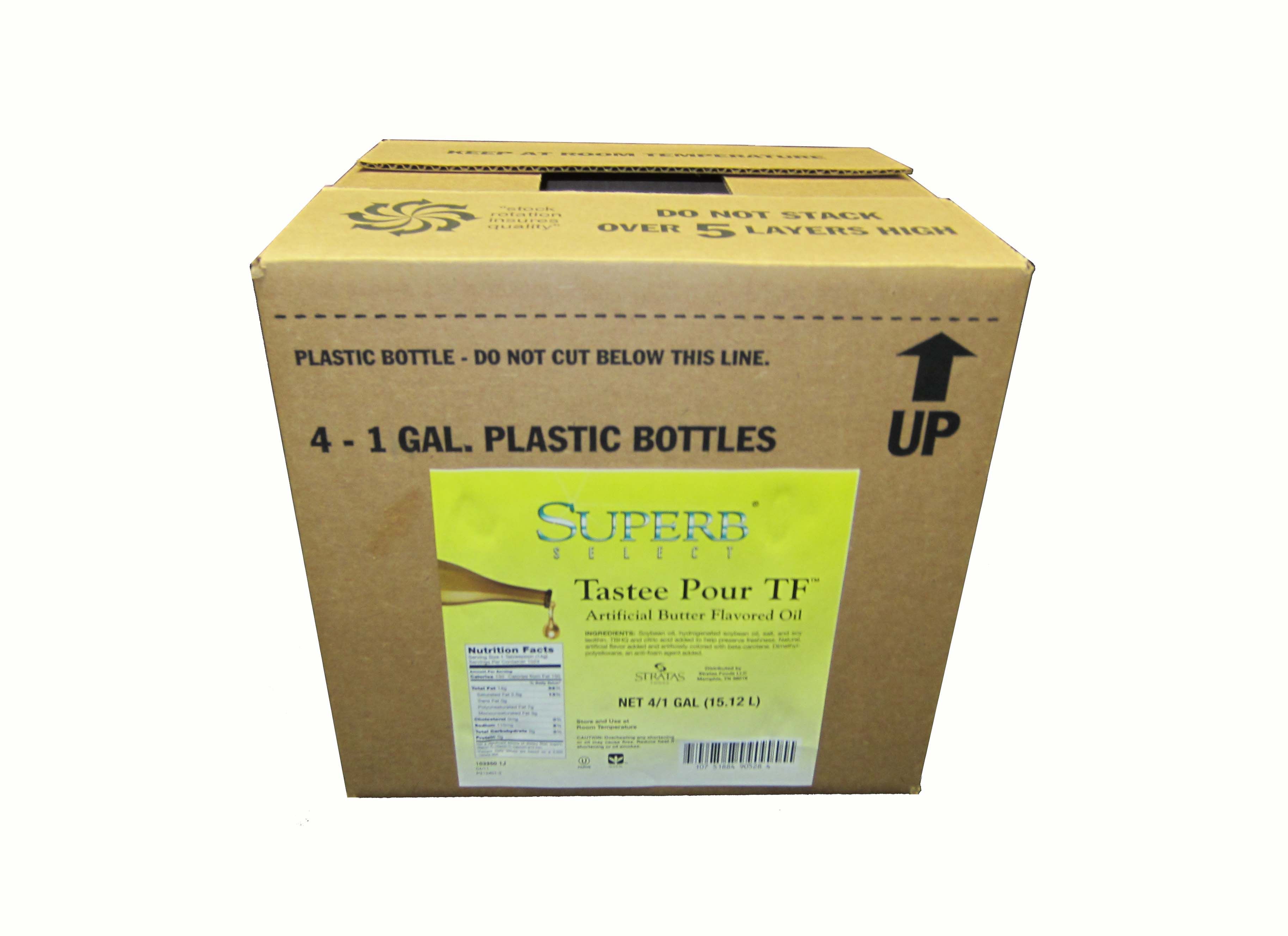 Superb Select Tastee Pour Tf Butter Flavored Oil, 1 Gallon -- 4 Per Case