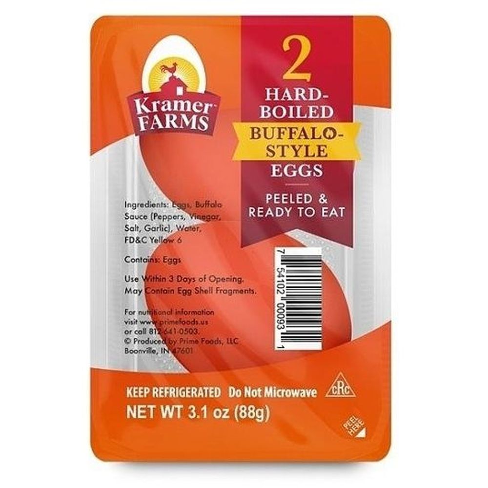 Kramer Farms Buffalo Flavor Hard Boiled Eggs -- 16 Per Case