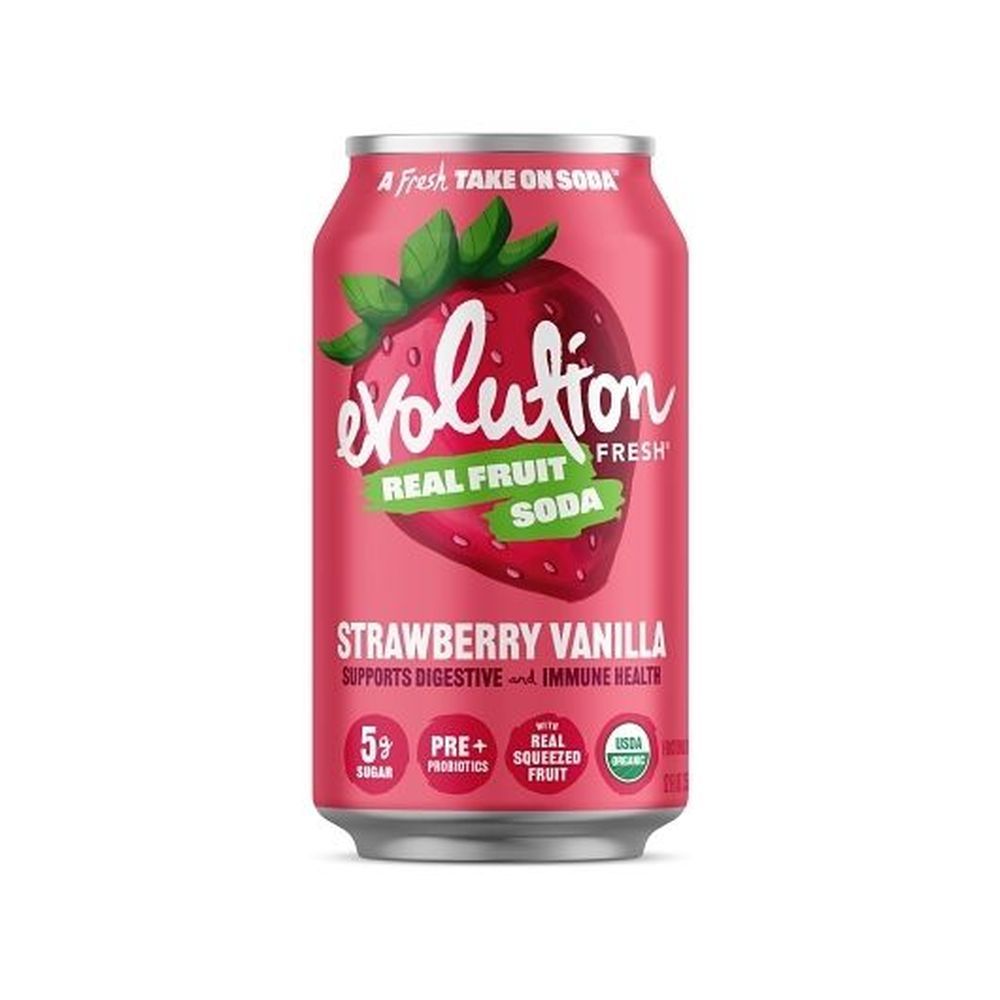 Evolution Fresh Strawberry Vanilla Real Fruit Soda, 12 Fluid Ounce -- 6 Per Case