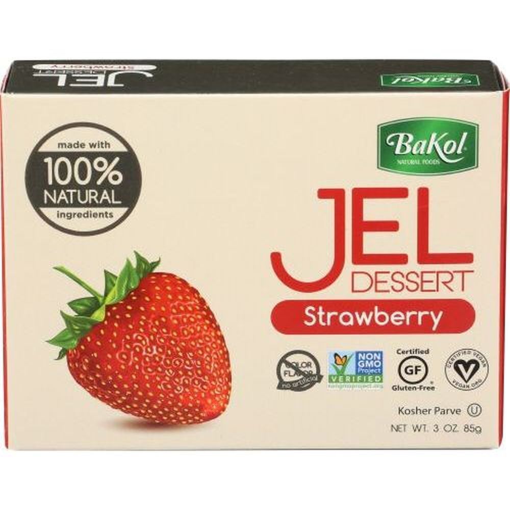 Bakol All Natural Strawberry Dessert Jel, 3 Ounce -- 12 Per Case