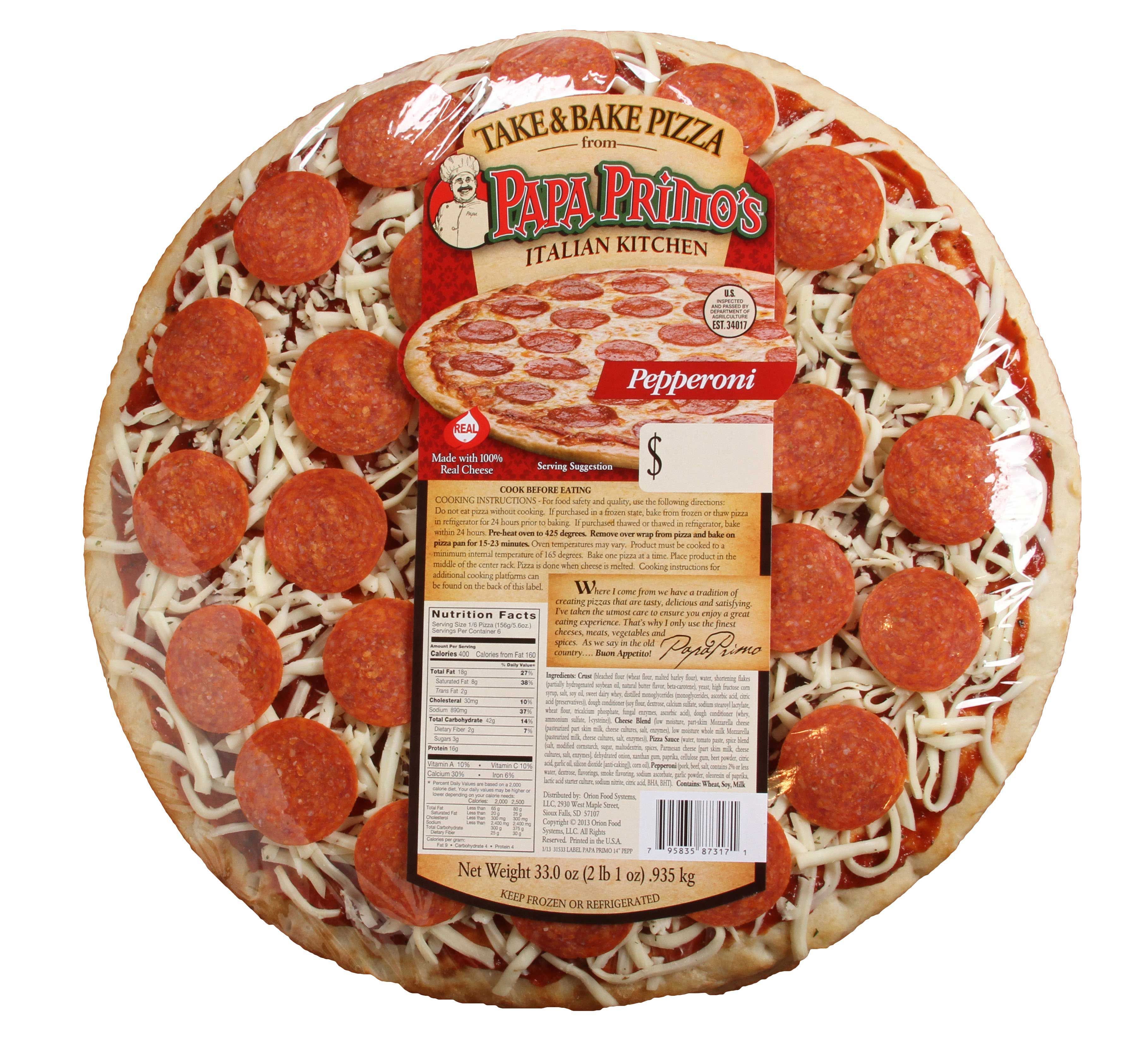 Papa Primo's Large Pepperoni Pizza, 33 Ounce -- 6 Per Case
