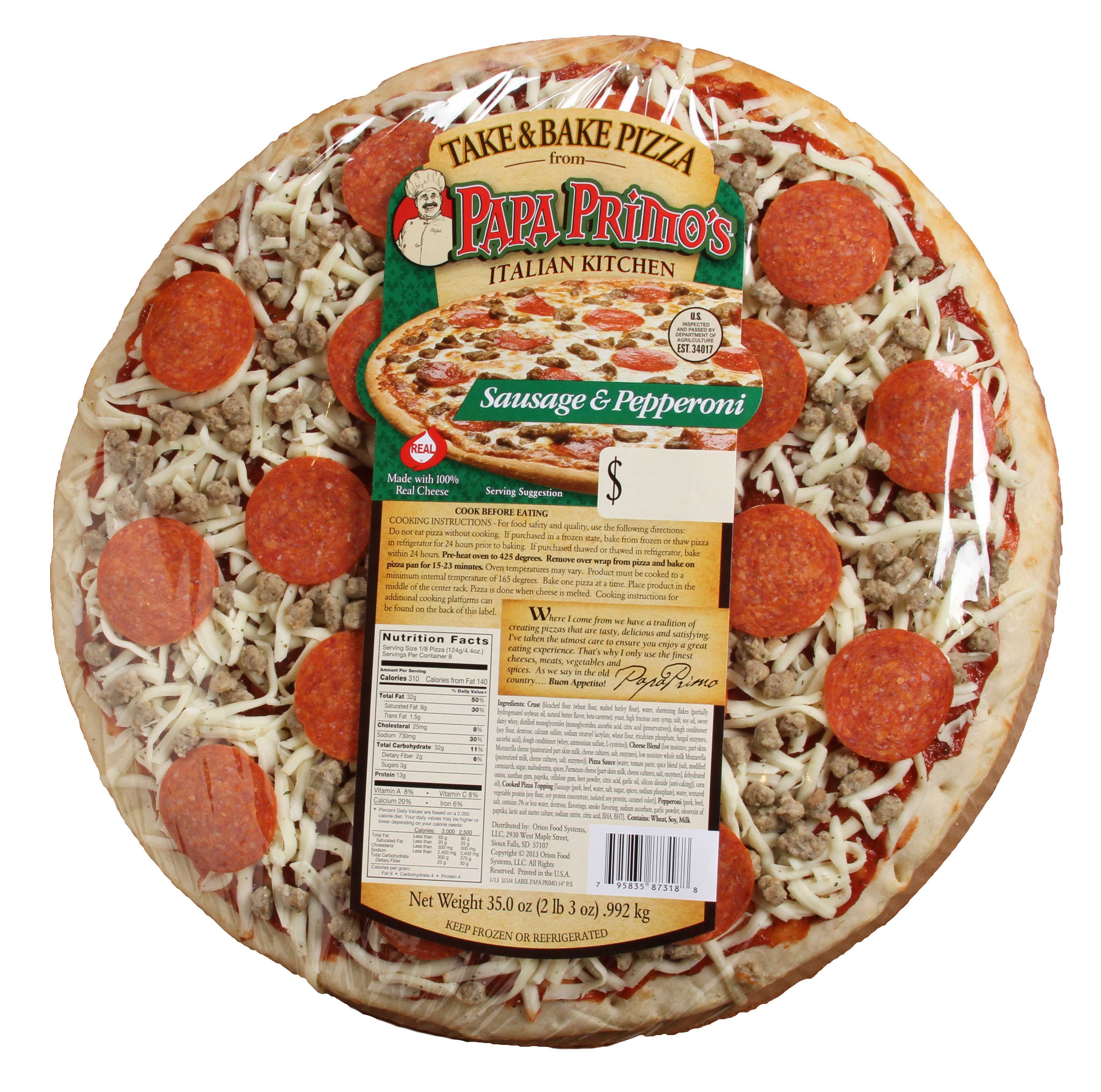 Papa Primo's Large Pepperoni And Sausage Pizza, 35 Ounce