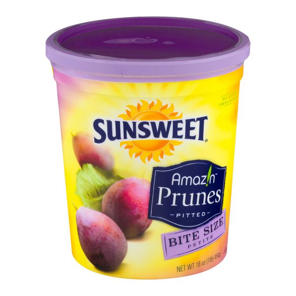 Sunsweet Premium Bite Size Pitted Prunes, 16 Ounce Canister -- 6 Per Case