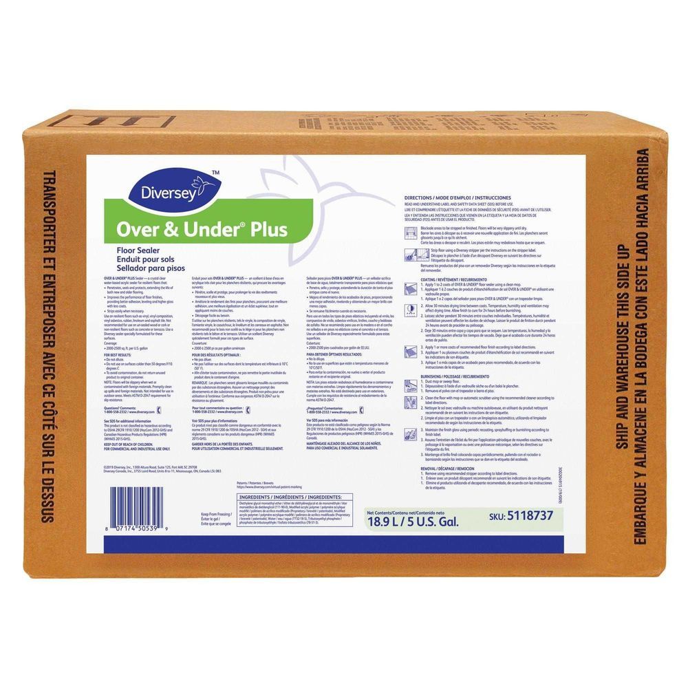 Diversey Over And Under Plus Sealer, 5 Gallon