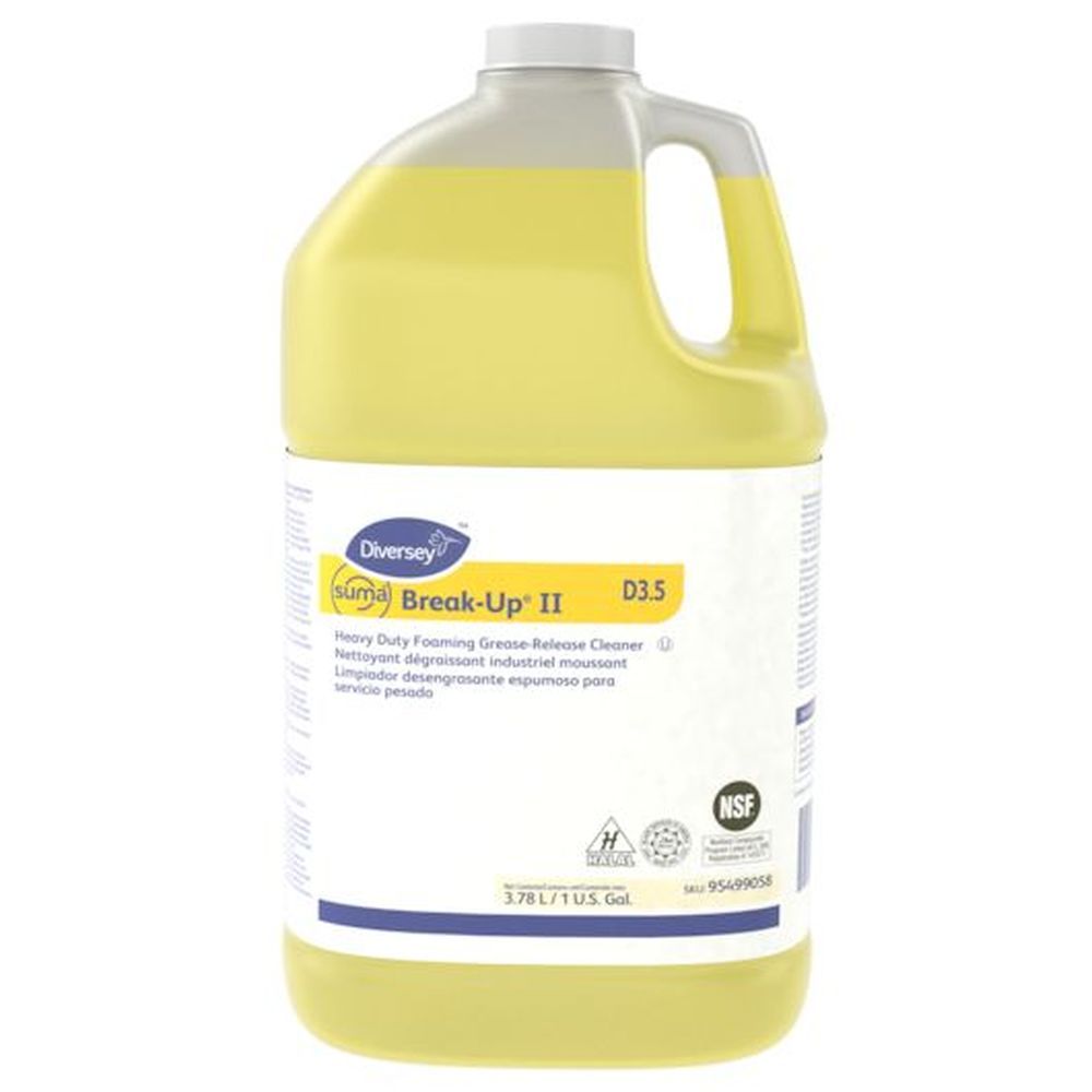 Diversey Break Up Ii D3.5 Heavy-duty Foaming Grease-release Cleaner, 1 Gallon - 4 Per Case
