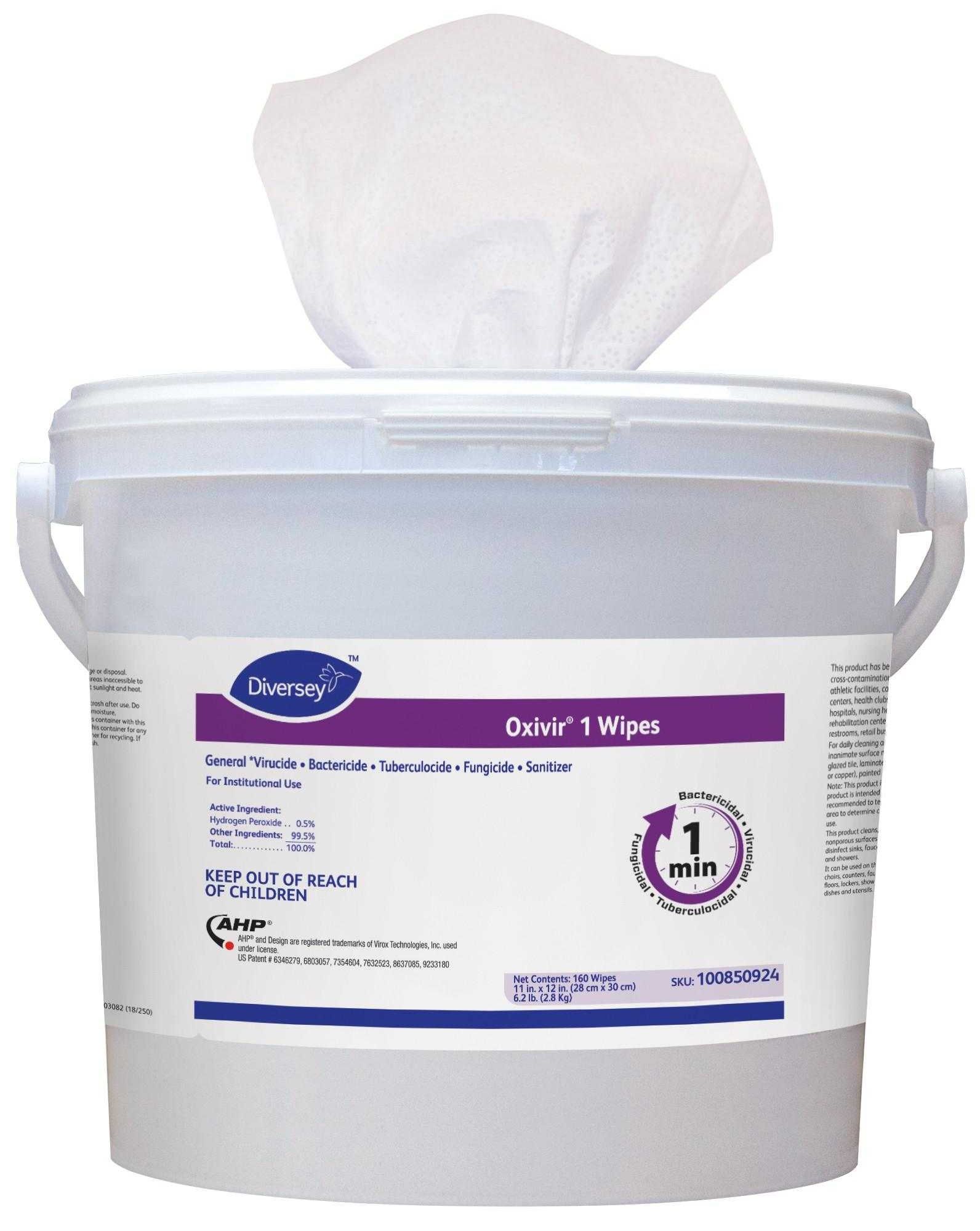 Oxivir Disinfectant Cleaner Wipes, Bucket, 160 Count -- 4 Per Case