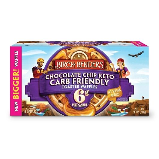 Birch Benders Chocolate Chip Keto Carb Friendly Toaster Waffles, 7.4 Ounce -- 8 Per Case