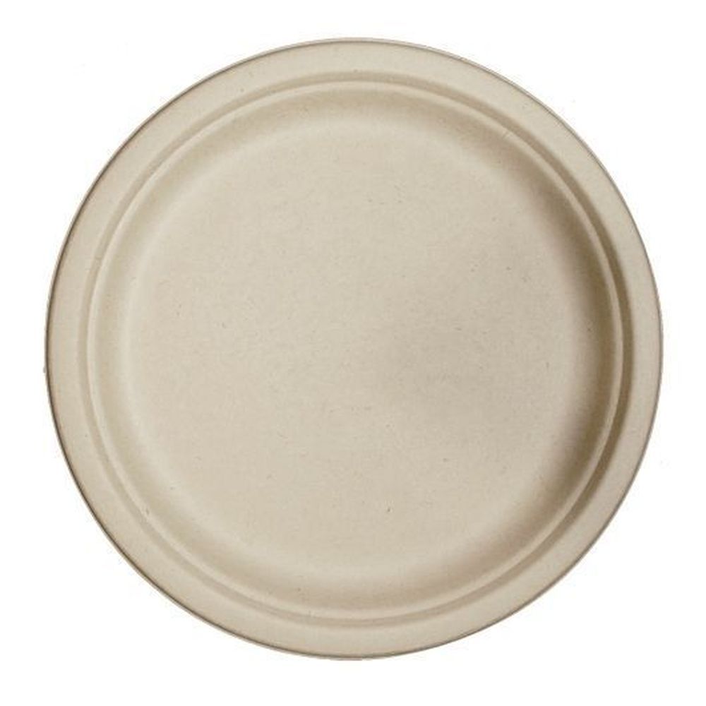 World Centric Unbleached Plant Fiber Compostable 9 Inch Plate, 50 Count -- 20 Per Case