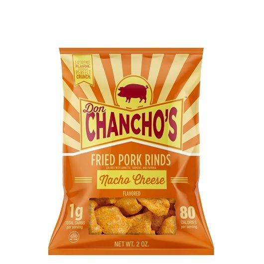 Bacon Curls Nacho Cheese Pork Rinds, 2 Ounce -- 6 Per Case