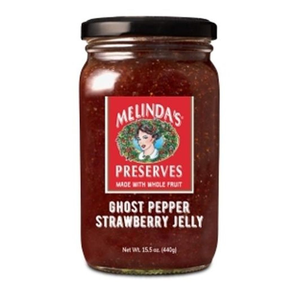 Melinda's Ghost Pepper Strawberry Jelly Whole Fruit Preserves, 15.5 Ounce -- 6 Per Case