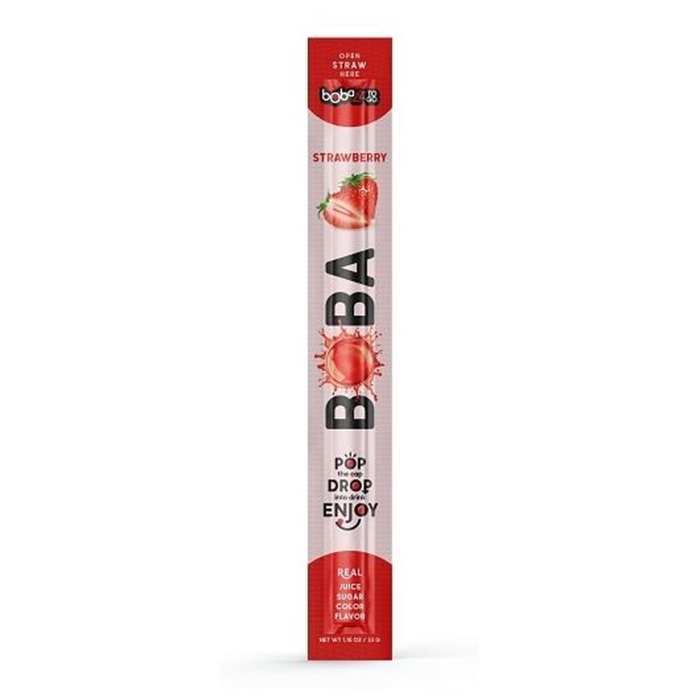 Bobazz To Go Strawberry Boba Straw, 1.06 Ounce -- 32 Per Case