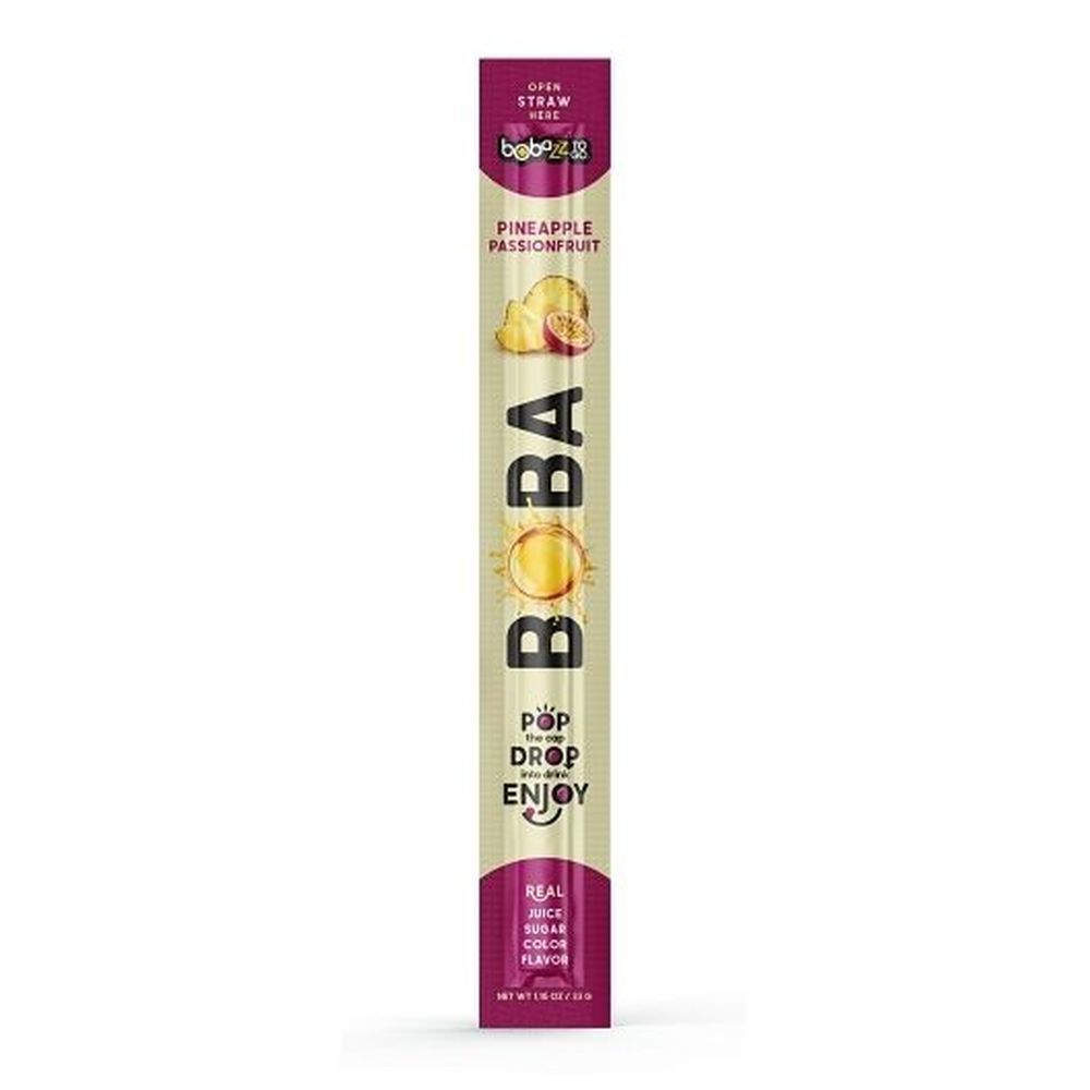 Bobazz To Go Pineapple Passionfruit Boba Straw, 1.06 Ounce -- 32 Per Case