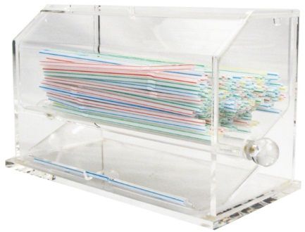 Winco Acrylic Straw Dispenser -- 6 Per Case