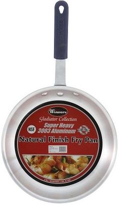 Winco Gladiator Natural Finish Aluminum Fry Pan With Blue Sleeve, 7 Inch -- 6 Per Case