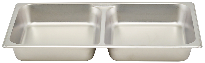 Winco Stainless Steel Full Size Two Divider Food Pan, 1/2 Inch -- 12 Per Case