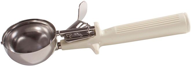 Winco Deluxe Stainless Steel One-piece Ivory Handle Size 10 Ice Cream Disher, 3.5 Ounce -- 36 Per Case