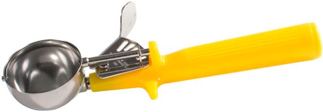 Winco Deluxe Stainless Steel One-piece Yellow Handle Size 20 Ice Cream Disher, 1 5/8 Ounce -- 36 Per Case