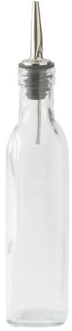 Winco Oil/vinegar Cruet With Pourer, 8 Ounce Square Bottle -- 24 Per Case
