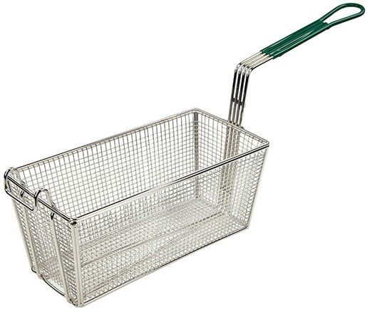Winco Fry Basket With Green Handle, 13.25 X 6.5 X 5.875 Inch -- 6 Per Case