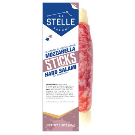 Le Stelle Hard Salami Wrapped Around A Stick Mozzarella, 1.5 Ounce -- 240 Per Case