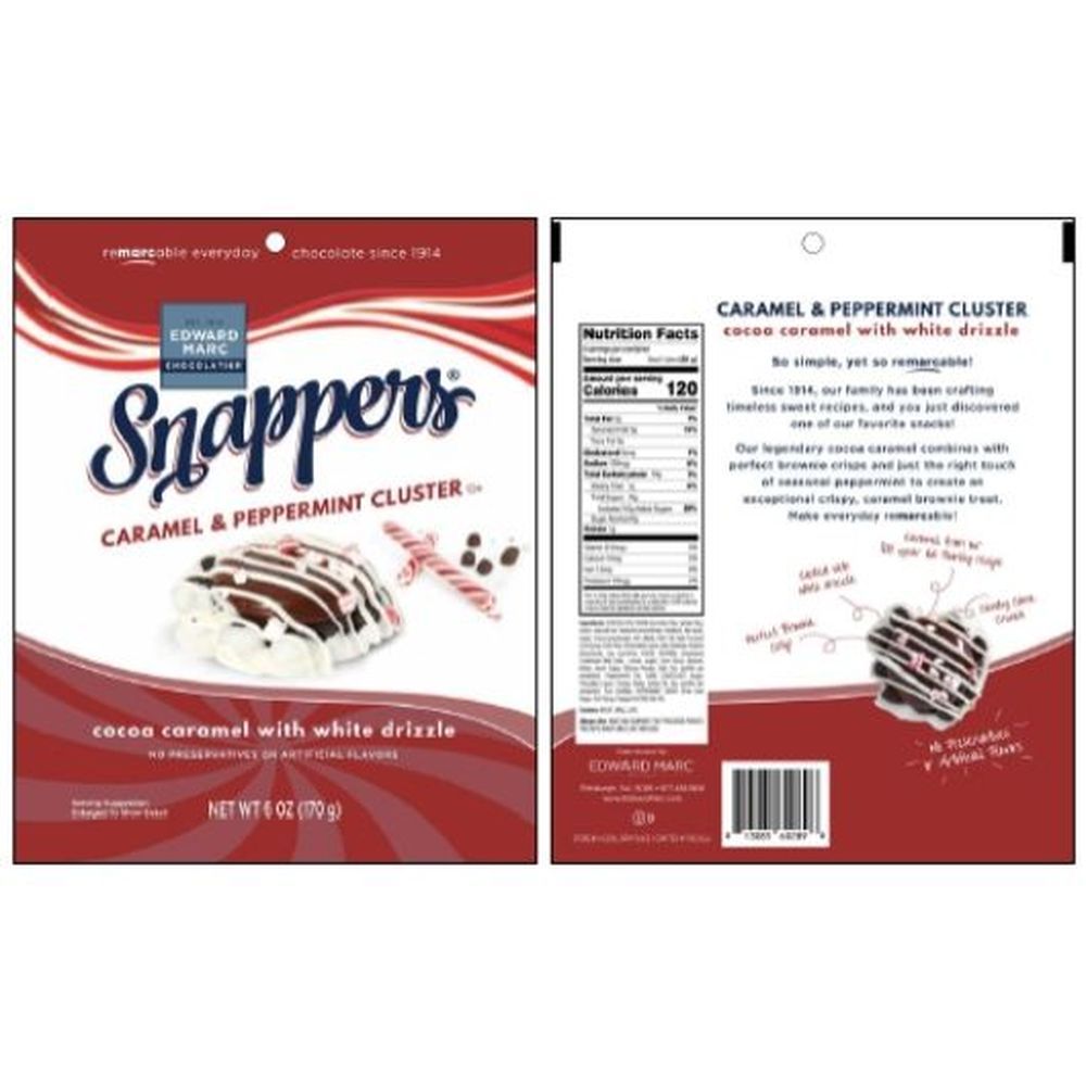 Snappers Caramel And Peppermint Brownie Cluster, 6 Ounce -- 10 Per Case