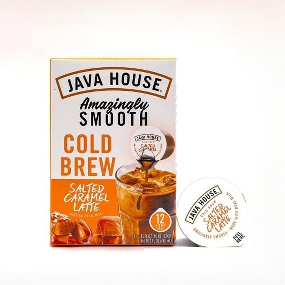 Java House Salted Caramel Latte Cold Brew Coffee Pods, 64.8 Fluid Ounce -- 4 Per Case