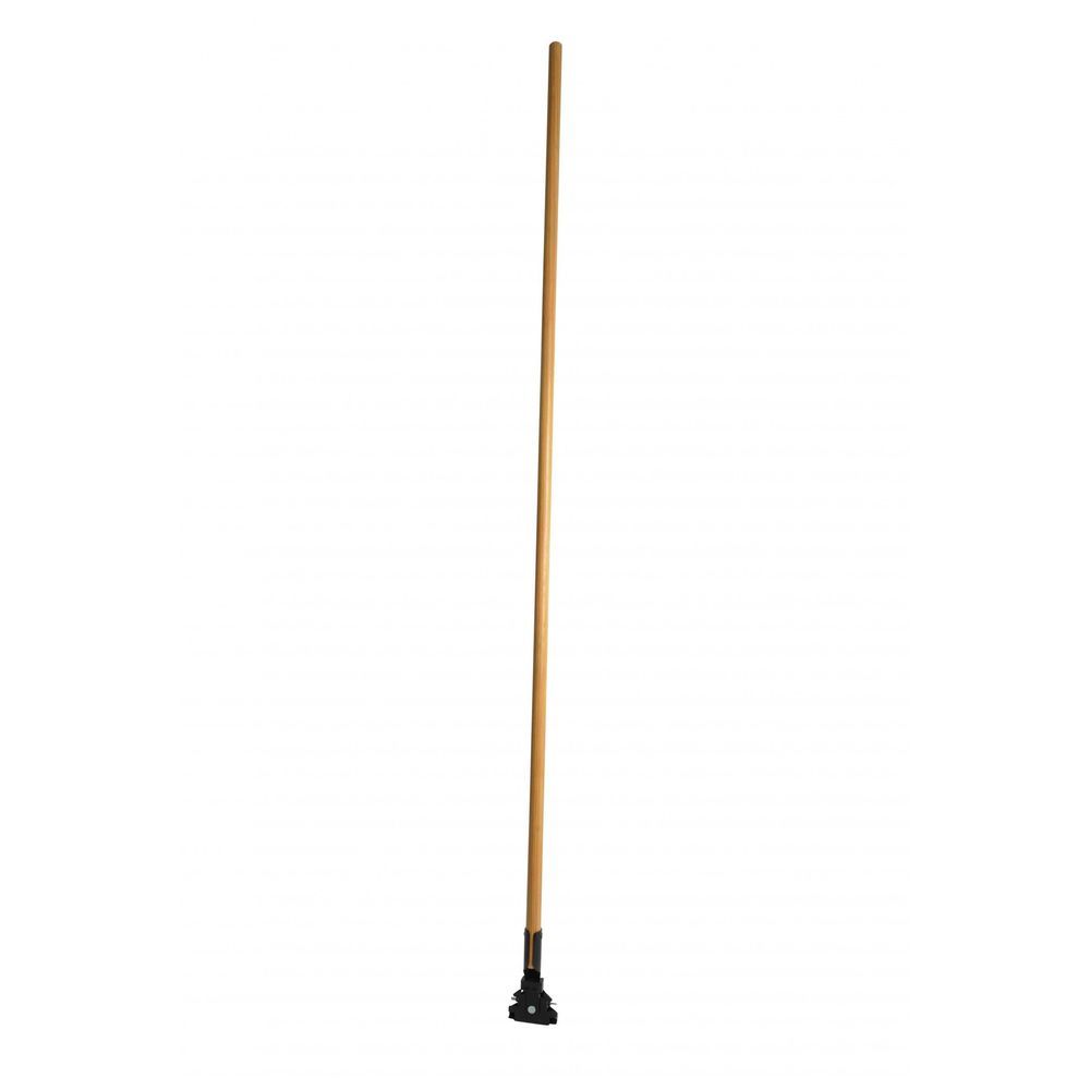 Janico Natural Wooden Mop Handle With Metal Swivel Clip, 60 Inch -- 6 Per Case