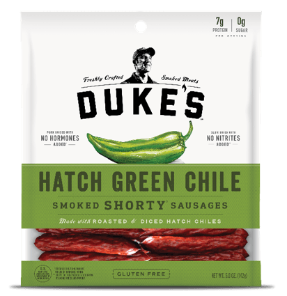 Duke's Hatch Green Chile Shorty Smoked Sausage, 5 Ounce -- 8 Per Case