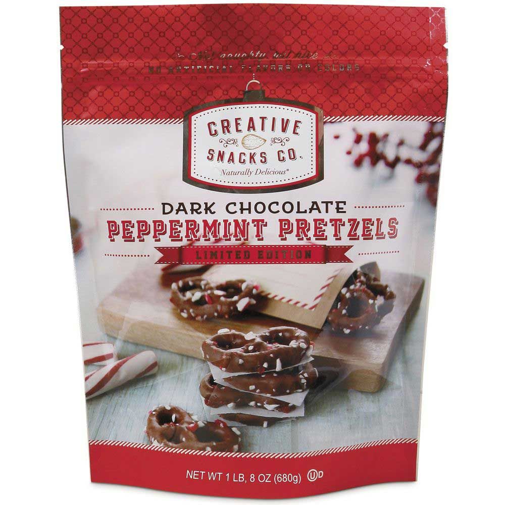Creative Snacks Co Dark Chocolate Peppermint Pretzel, 9 Ounce -- 12 Per Case