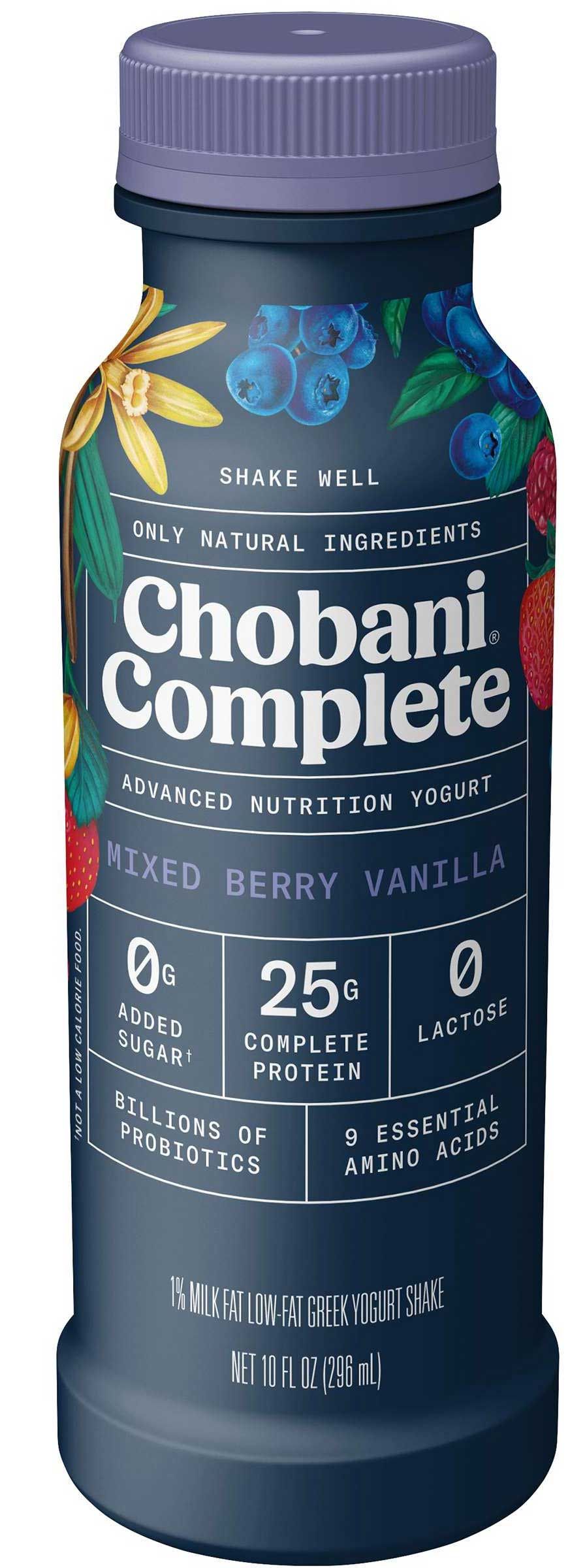 Chobani Complete Mixed Berry Vanilla Greek Yogurt Drink, 10 Fluid Ounce -- 8 Per Case