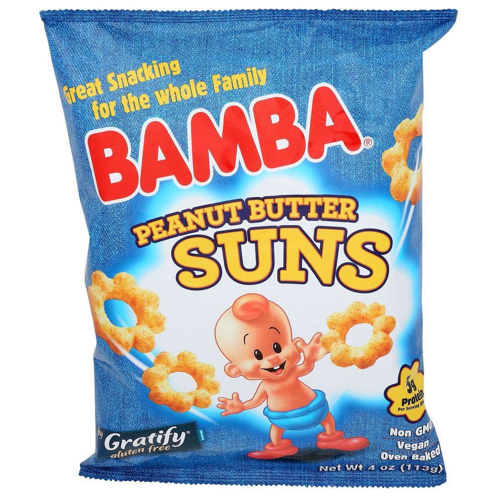 Gratify Bamba Peanut Butter Puff Suns, 4 Ounce -- 12 Per Case