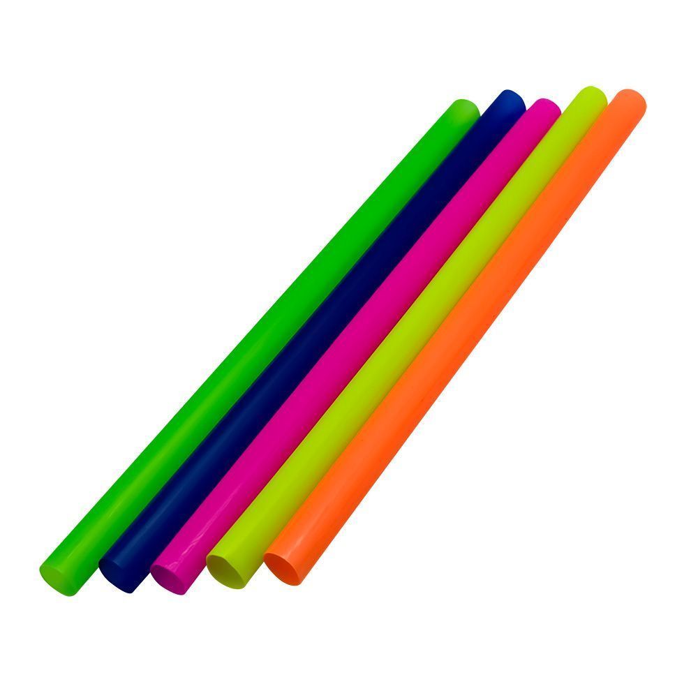 Empress 12mm Mixed Neon Wrapped Colossal Boba Straw, 9 Inch -- 2000 Per Case