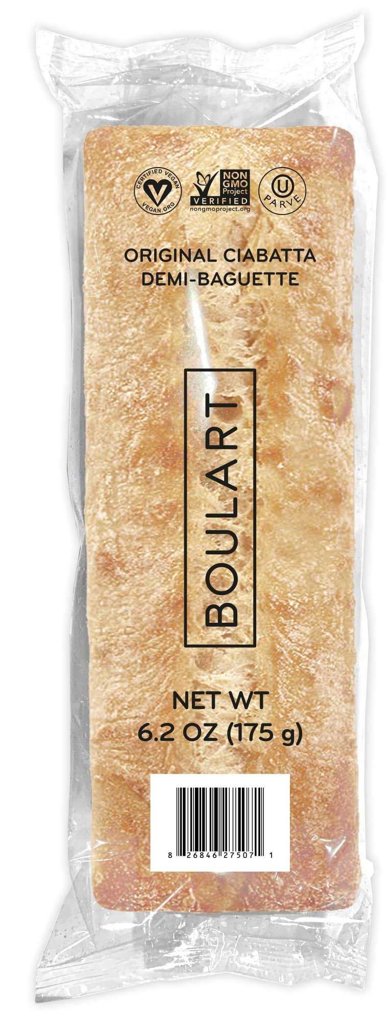 Boulart Individually Wrapped Original Ciabatta Demi Baguette, 6.2 Ounce -- 36 Per Case