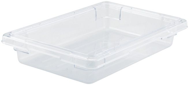 Winco Polycarbonate Clear Half Size Food Storage Box, 12 X 18 X 3.5 Inch -- 12 Per Case