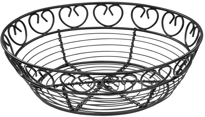 Winco Black Wire Bread Fruit Round Basket, 8 Inch -- 48 Per Case