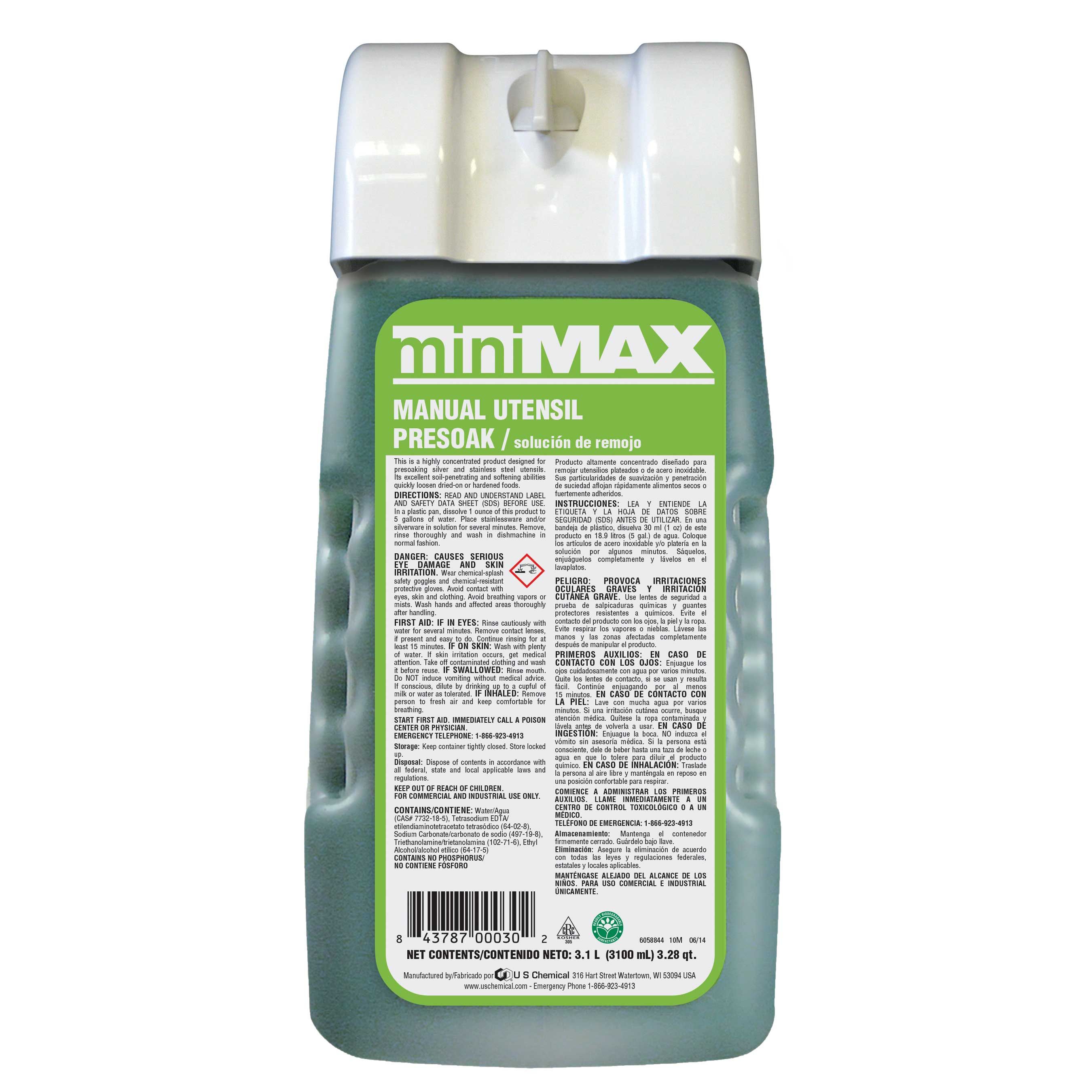 Minimax Manual Utensil Presoak Pot And Pan Detergent, 3100 Ml -- 2 Per Case