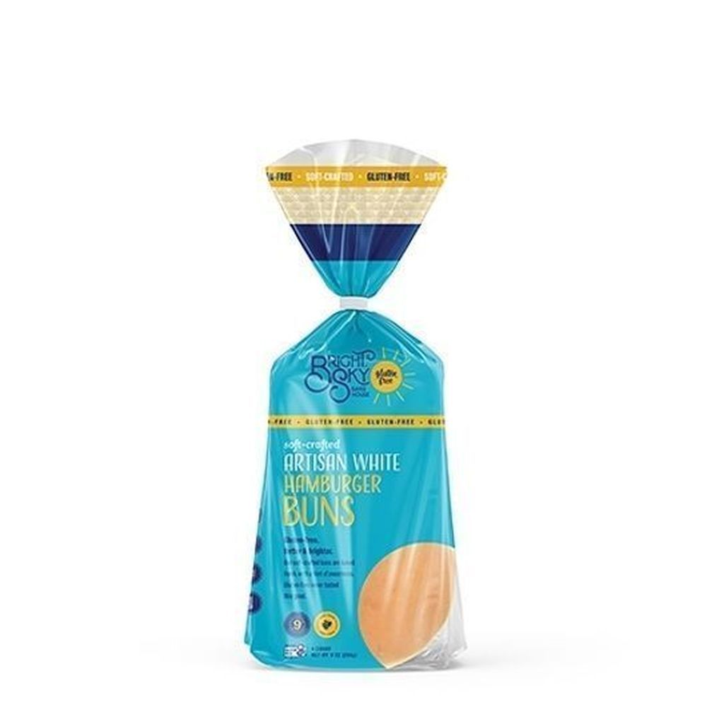 Bright Sky Bake House Gluten Free Artisan White Hamburger Bun, 4 Count -- 6 Per Case