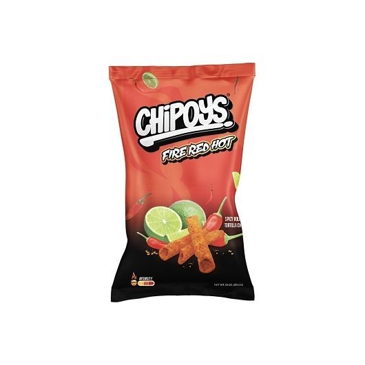 Chipoys Fire Red Hot Spicy Rolled Tortilla Chips, 10 Ounce -- 12 Per Case