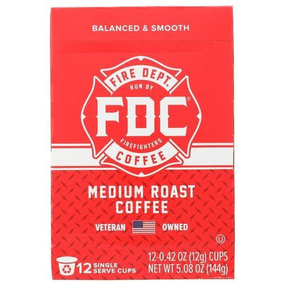 Fire Department Coffee Medium Roast K Cup Coffee, 12 Count -- 6 Per Case
