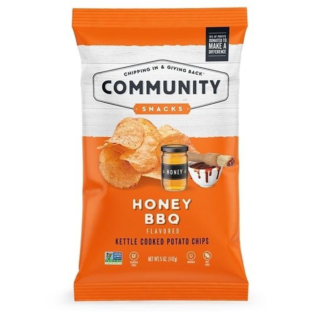 Community Snacks Honey Bbq Kettle Cooked Potato Chips, 5 Ounce -- 12 Per Case