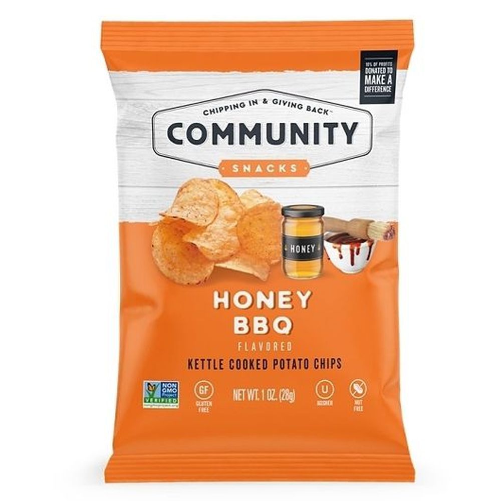 Community Snacks Honey Bbq Kettle Cooked Potato Chips, 1 Ounce -- 80 Per Case